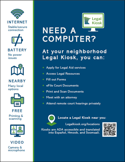 Accessible Document custom designed by letME Design for the Legal Kiosk Project.